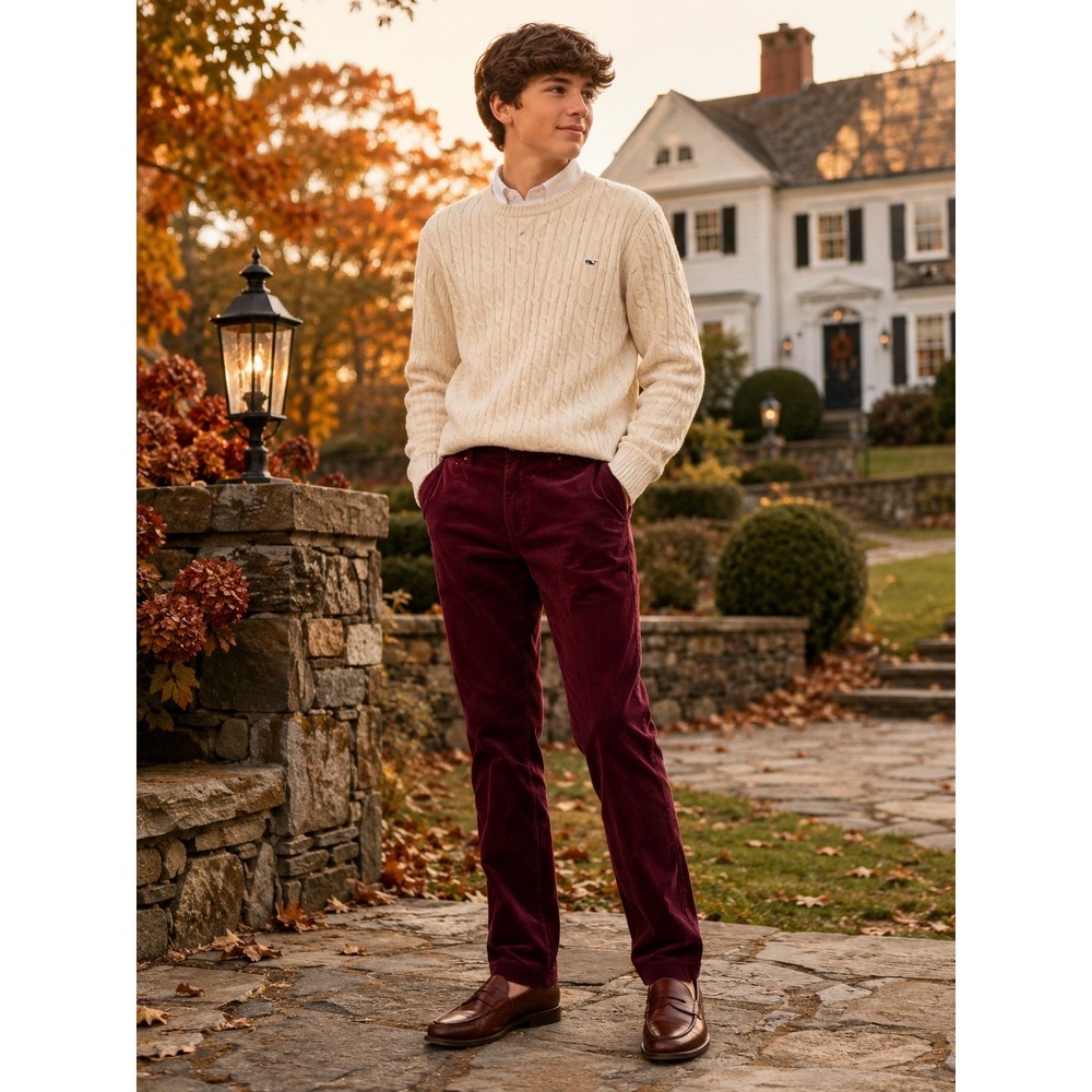 Vineyard Vines Boys Crimson Corduroy 5-Pocket‎ Pants Size 16 3P001087-603 NEW